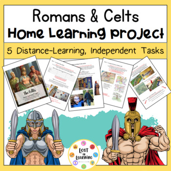 Preview of Distance Learning Homework Project: Romans & Celts (Digital & Print!)