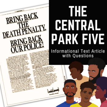 Preview of The "Central Park Five" Informational Text Article with Questions