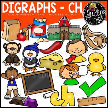 Preview of Digraph~CH Clip Art Bundle {Educlips Clipart}