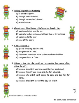 The Ch I Lin Purse By Linda Fang Reading Comprehension Quiz