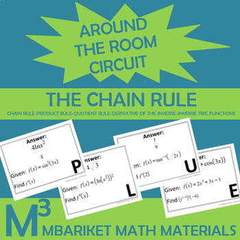 Preview of The Chain Rule Around the Room Circuit / Scavenger Hunt (Calculus)