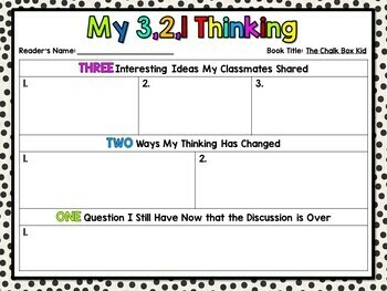 The Chalk Box Kid Discussion Cards Plus Extension Activities Tpt