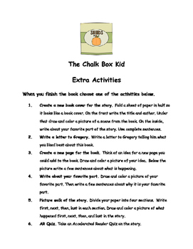 The Chalk Box Kid By Clyde Robert Bulla Comprehension Packet Tpt