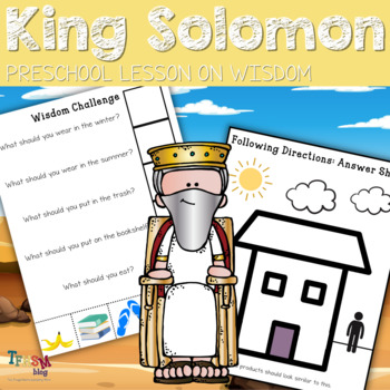 king solomon prays for wisdom activity sheets