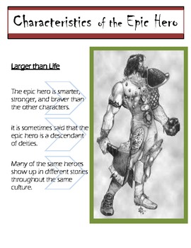 Preview of The Characteristics of an Epic Hero -- Beowulf, The Odyssey, and More