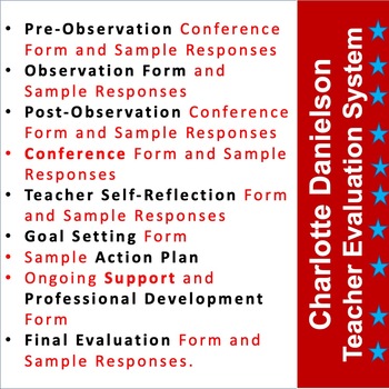 Preview of The Charlotte Danielson Teacher Evaluation System– Forms and Response Samplers