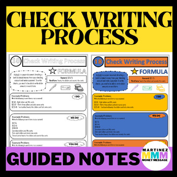 Preview of The Check Writing Process Personal Finance Guided Notes