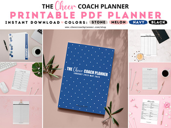 The Cheer Coach Planner | Jan 2023-May 2024 | Printable PDF | Color: Navy