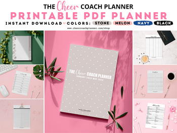 Preview of The Cheer Coach Planner | Jan 2024-May 2025 | Printable PDF | Color: Stone