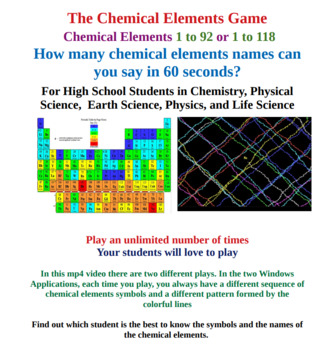 Preview of The Chemical Elements Game – MP4 video – Chemical Elements 1 to 92