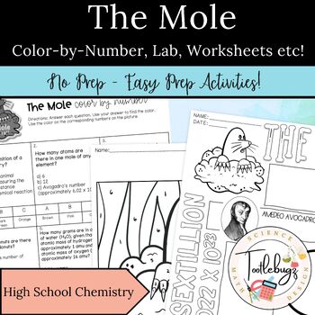 Preview of The Chemistry Mole Intro Activities - Mole Day - Lab/worksheets/doodle notes +
