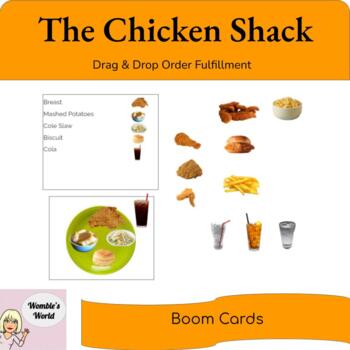 Preview of The Chicken Shack - Drag and Drop Order Fulfillment - Boom Cards