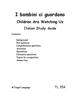 Preview of The Children Are Watching Us - Italian Study Guide