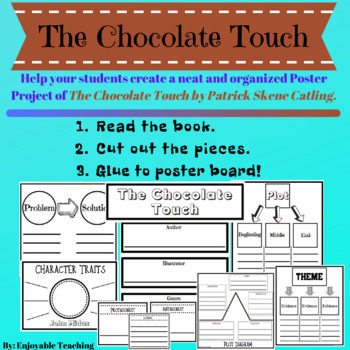 Preview of The Chocolate Touch Book Report Poster Writing Project (Novel Study)