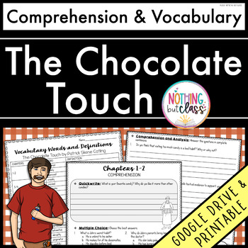 Preview of The Chocolate Touch | Comprehension Questions and Vocabulary by chapter