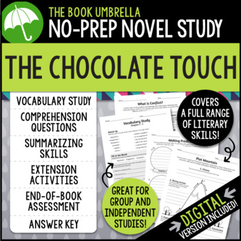 Preview of The Chocolate Touch Novel Study { Print & Digital }