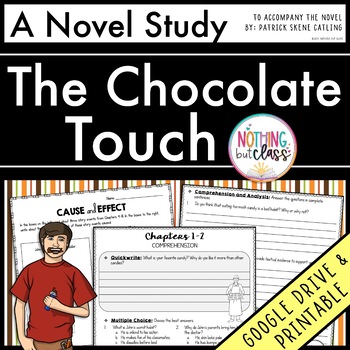 Preview of The Chocolate Touch Novel Study Unit - Comprehension | Activities | Tests