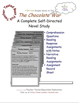 Preview of The Chocolate War: A Complete Novel Study