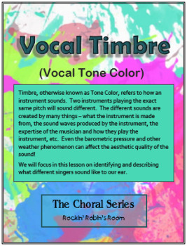 Preview of The Choral Series - Vocal Timbre (Tone Color)