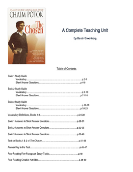 Preview of The Chosen  - A Complete Teaching Unit Bundle