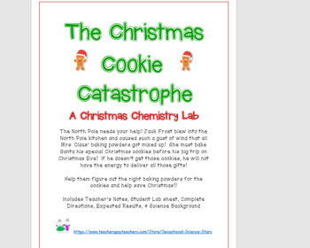 Preview of The Christmas Cookie Catastrophe - A Chemistry Lab Activity