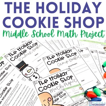 Preview of The Christmas Cookie Shop | Christmas Math Project for Middle School