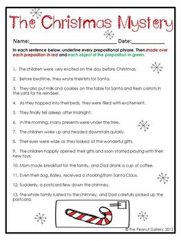 The Christmas Mystery (Preposition Practice/Writing Activity) | TpT