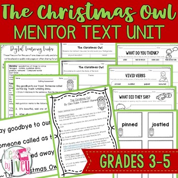 Preview of The Christmas Owl Holiday Mentor Text Digital & Print Unit