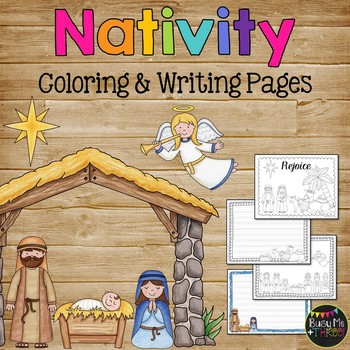 The Christmas Story Nativity, Jesus Coloring & Writing Pages Religious ...