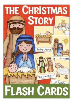 Preview of The Christmas Story -  flash cards - English / ESL , Christian vocabulary