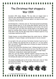 The Christmas Truce 1914 World War One history worksheet