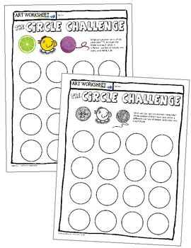 Preview of The Circle Challenge — Art Drawing Fun Worksheet Game Early Finisher Sub Plan