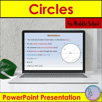 Preview of Circles Geometry | PowerPoint Presentation Lesson Slides | Middle School