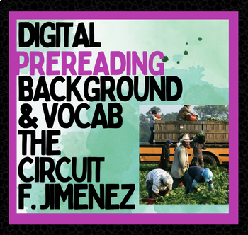 Preview of The Circuit by Fernando Jimenez short story intro Prereading vocabulary study