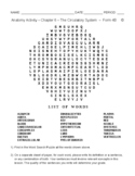 The Circulatory System - Word Search Worksheet - Form 4
