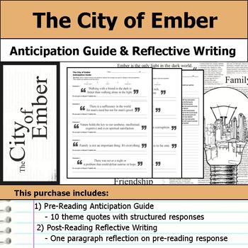 Preview of The City of Ember - Anticipation Guide & Reflection Writing