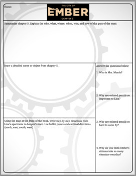 The City of Ember - Chapter Assignments and Activities by Grammar Guy