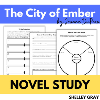Preview of The City of Ember Novel Study, Comprehension and Graphic Organizers