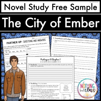 Preview of The City of Ember Novel Study FREE Sample | Worksheets and Activities