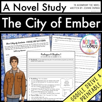Preview of The City of Ember Novel Study Unit - Comprehension | Activities | Tests