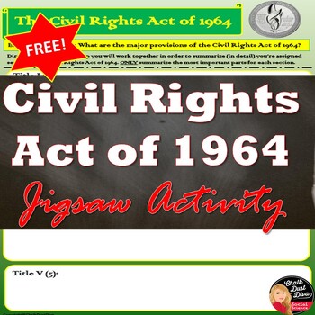 Preview of CIVIL RIGHTS ACT OF 1964 Jig Saw Activity -Civil Rights Movement print & digital