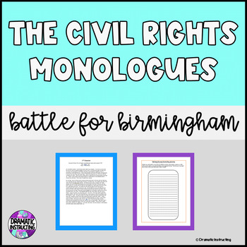 Preview of The Civil Rights Monologues, A Civil Rights Play, Middle & H.S.