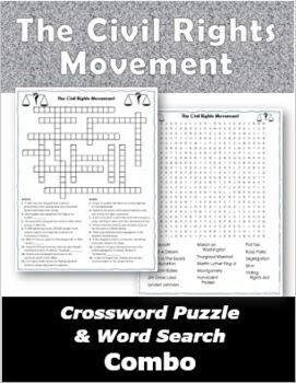 Preview of The Civil Rights Movement Crossword Puzzle & Word Search Combo