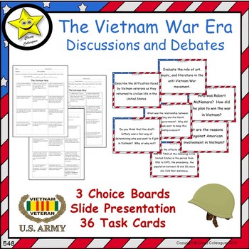 Preview of The Vietnam War Era Discussions and Debates  Distance Learning