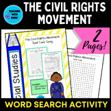 The Civil Rights Movement Word Search Activity