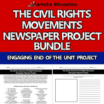 Preview of The Civil Rights Movements Newspaper Project Bundle Student Centered Activity