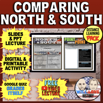 Preview of The Civil War Begins | Comparing the North and South | Digital Learning Pack