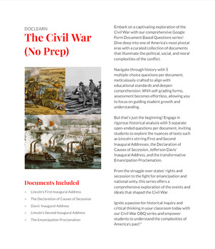 Preview of The Civil War BundleDBQ/RLAH: NO PREP, SELF GRADING, US I, APUSH, Civics, APGOV