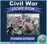 Preview of The Civil War Escape Room Game (Digital & Printable!): For 5th-6th Grade
