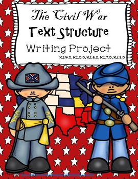 Preview of The Civil War Informational Text Structure Writing Project and Comparison